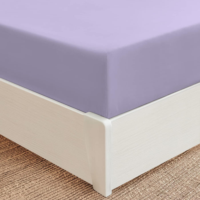 Queen Fitted Sheet - Deep Pocket Cooling Sheets up to 16 Inch - Hotel Luxury Bedding - Softest Sheets - Wrinkle, Fade, Stain Resistant - 1 Single Queen Fitted Sheet Only (Queen, Violet)
