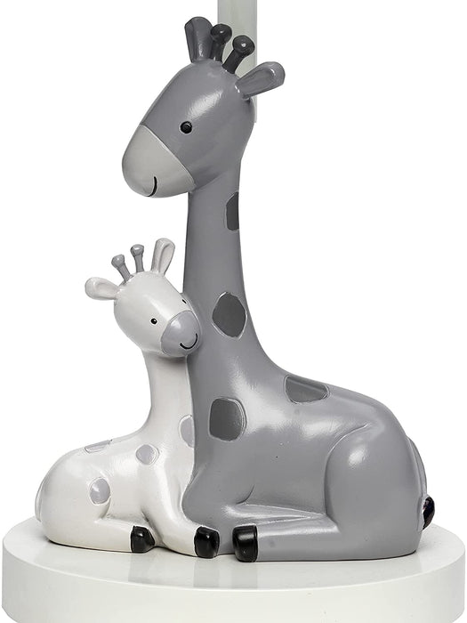 Jungle Friends White/Gray Giraffe Nursery Lamp with Shade & Bulb