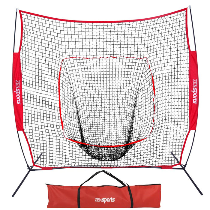 7 X 7' Baseball Softball Net Practice Hitting Pitching Batting & Catching W/ Bag