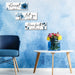 3 Pcs Rustic Flower Wall Art Accept Let Go Have Faith Bedroom Wall Decor Wooden Inspirational Quotes Decorations for Living Room Bathroom Wood Hanging Farmhouse Bedroom Art, 12 X 4 Inches (Blue)