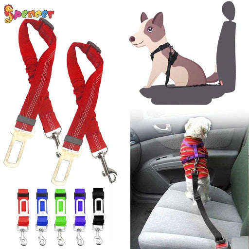 2 Pack Adjustable Pet Dog Cat Car Seat Belt Strap Safety Leads Seatbelt Harness for All Vehicle (Red)