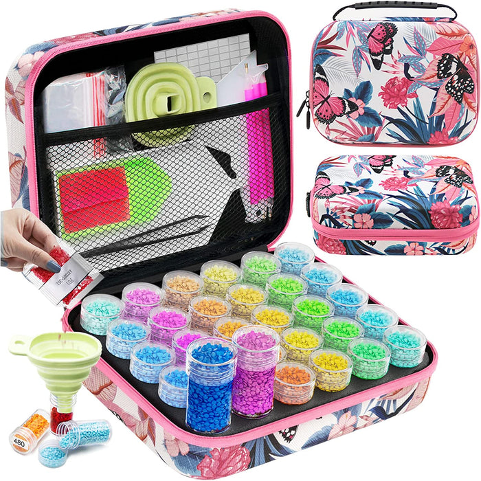 Diamond Painting Storage Containers, 60 Slots Diamond Painting Accessories Shockproof Jars for Jewelry Beads Rings Charms Glitter Rhinestones