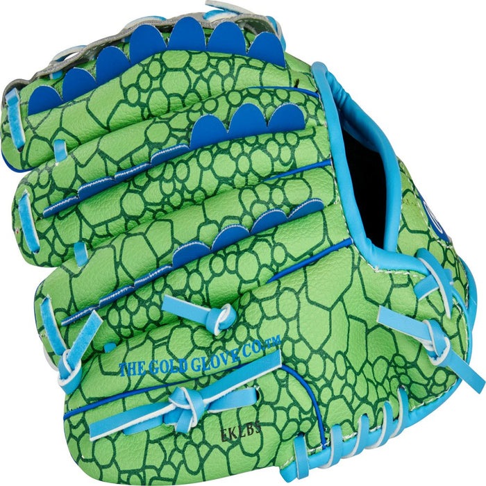 2022 Players Series Dino Baseball Glove Mitts, Green, Gray and Blue, 9 In, Right Hand Throw