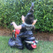 Homestyles "Biker Dude & Babe" the Biker Gnome in Leather Motorcycle Gear Riding Red and White Hogs Large Outdoor Garden Statue 12"H19:197:19