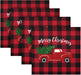 Wusikd Snowflakes Buffalo Plaid Cloth Napkins Set of 6 Winter Christmas Dinner Napkins Solid Washable Reusable Polyester Table Napkins Oversized 20"X20" with Hemmed Edges for Home Weeding Decoration
