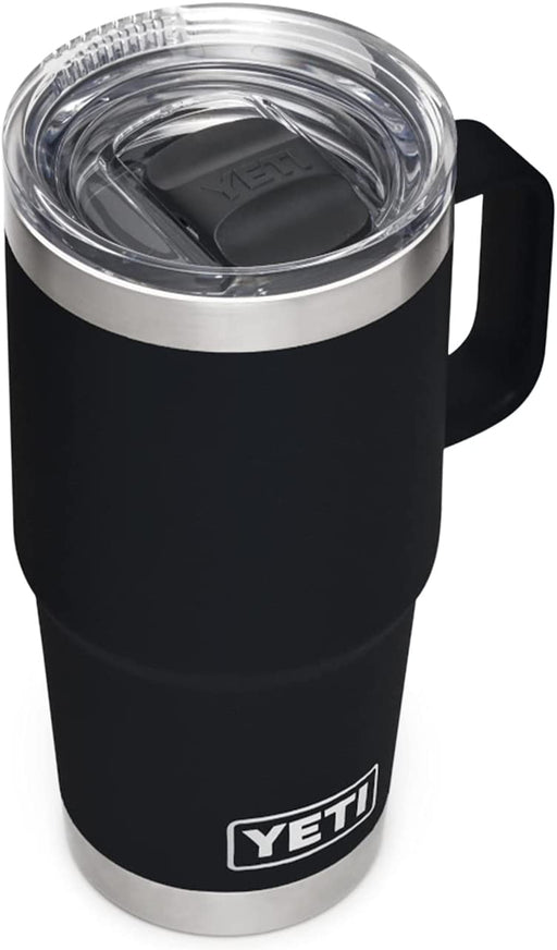 Rambler 20 Oz Travel Mug, Stainless Steel, Vacuum Insulated with Stronghold Lid, Black