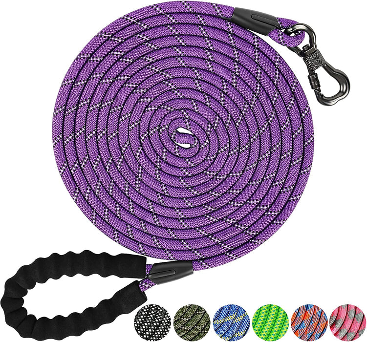 Heavy Duty Dog Leash, 30FT Reflective Dog Leash with Swivel Lockable Hook and Comfortable Padded Handle, Puppy Leash for Walking, Hunting, Camping, Backyard for Small Medium and Large Dogs