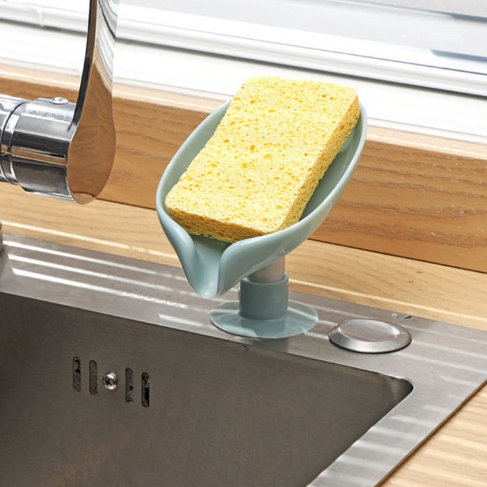 4/1 Piece Soap Dish Holder Self Draining Soap Holder Leaf Shape Bar Soap Holder Soap Saver with Suction Cup for Shower Bathroom Tub Kitchen Sink Plastic Tray Holder