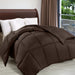 Comforter Duvet Insert - Quilted Comforter with Corner Tabs - Box Stitched down Alternative Comforter (Twin, Chocolate/Brown)