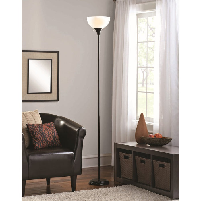 Mainstays Transitional Metal Floor Lamp with LED Bulb, Painted Black Finish