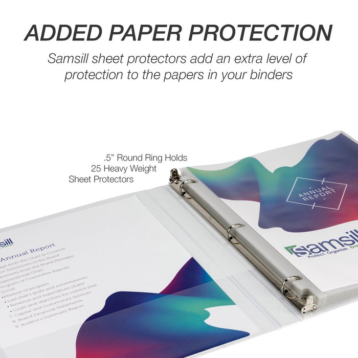 Durable .5" round Ring Binder, White, Customizable, 8 Pack
