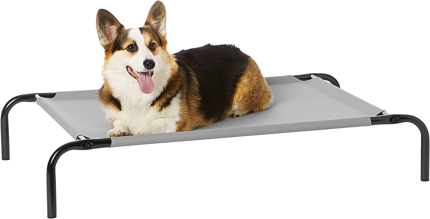 Cooling Elevated Dog Bed with Metal Frame, Large, 51 X 31 X 8 Inches, Grey