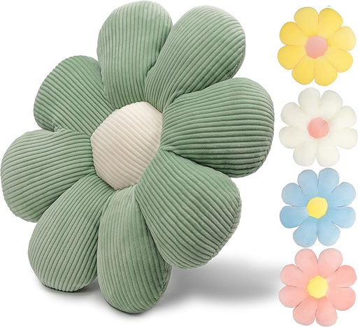 Awesims Home Decor Flower Pillow - Decorative Pillows, Super Soft 15.7" Cute Pillows, Floor Pillows Seating for Adults or Children, Flower Throw Pillow for Living Room, Kids Room, Car, Bedroom (Green)