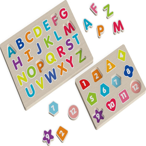 Learn Abcs and 123S Chunky Wood Puzzle, for Families and Kids Ages 3 and Up