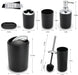 Delaman Bathroom Sets Accessories,Plastic 6 Piece Bathroom Accessory Set Bathroom Trash Can Set with Drawstring Trash Bags,Soap Dispenser,Tooth Mug,Soap Dish,Toilet Brush Holder