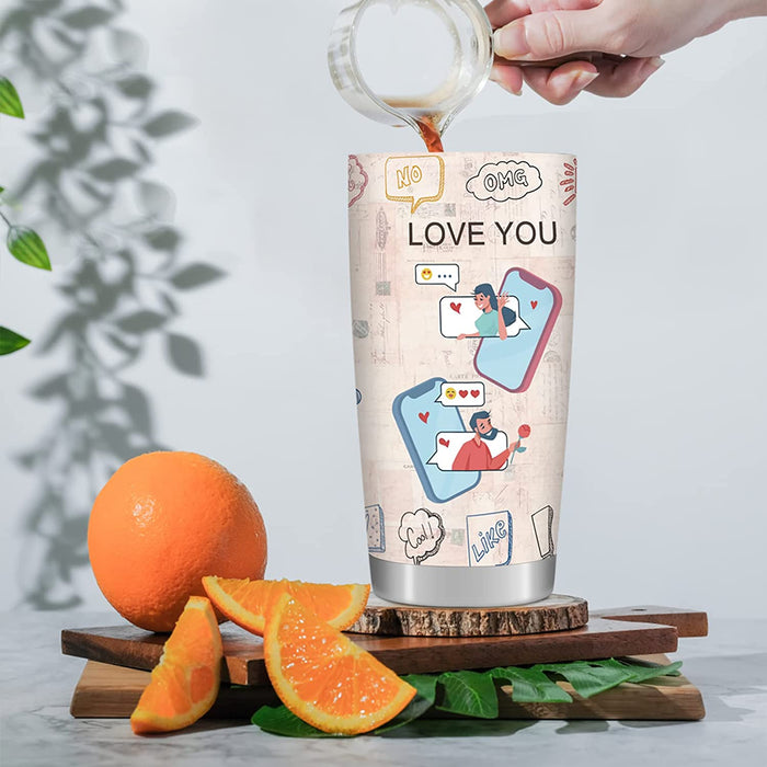 Gifts for Women Men, Anniversary Romantic Gifts for Her Him, Valentines Day Gifts for Boyfriend from Girlfriend, Birthday Christmas Gifts for Wife from Husband - Stainless Steel Tumbler 20Oz