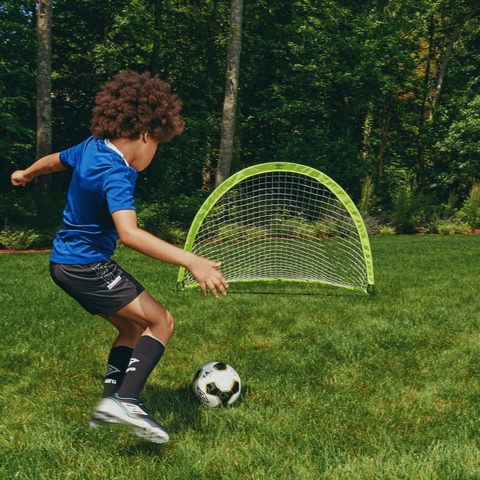 Umbro Soccer Goal Nets, Portable Pop-Up Set with Lime Green Zipper Storage Bag