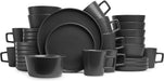 Coupe Dinnerware Set, Service for 8, Black Matte, 32 Piece