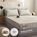 Simple&Opulence 100% Linen Sheet Set Solid Color-4 Pcs Washed French Linen Bed Sheets(1 Flat Sheet,1 Fitted Sheet,2 Pillowcases)-Breathable Bedding Set (Linen, Queen)