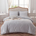 Bedding Comforter Set Queen, Bluish Grey Bedding Chevron Tufted Design, Boho Queen Size Comforter Lightweight and Fluffy,3 Pieces