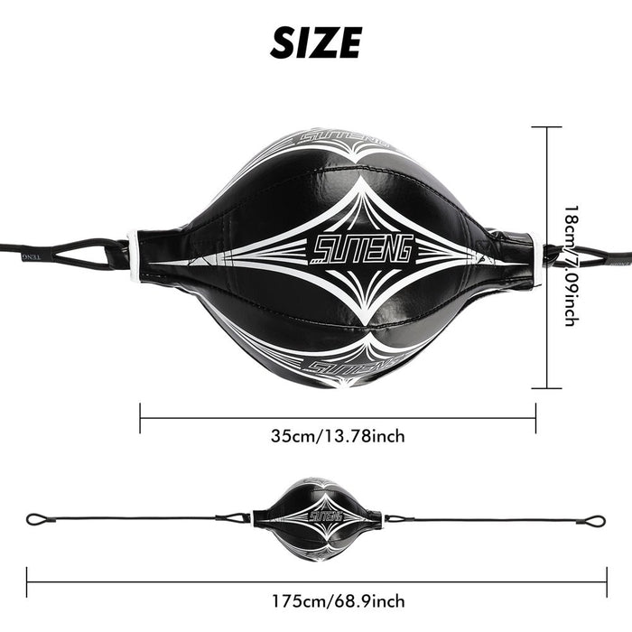 Professional PU Leather Fight Gear Speed Ball, Fitness Workout Training Leather Punching Floor to Ceiling Speed Dodge Striking Ball, Double End Bag Gym Boxing Sports Punch Bag Training Agility