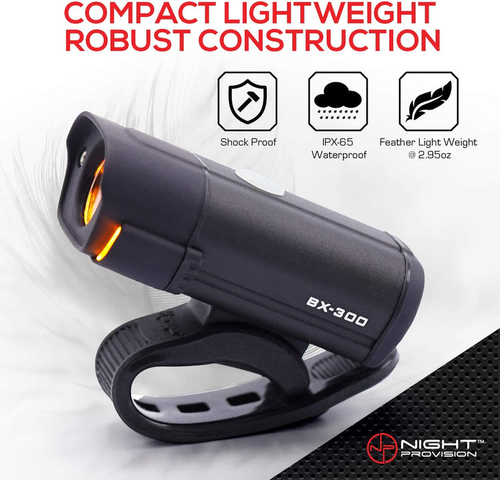 BX-300 Rechargeable Bike Light Set - Powerful Front and Back Lights, Bicycle Accessories for Night Riding, Cycling Safety Best Headlight with USB Tail Rear for Adults Kids Men Women Road Mountain
