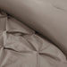 Comfort Spaces Cavoy Faux Silk 5-Piece Tufted Taupe Comforter Set with Bed Skirt and Decorative Pillow, King