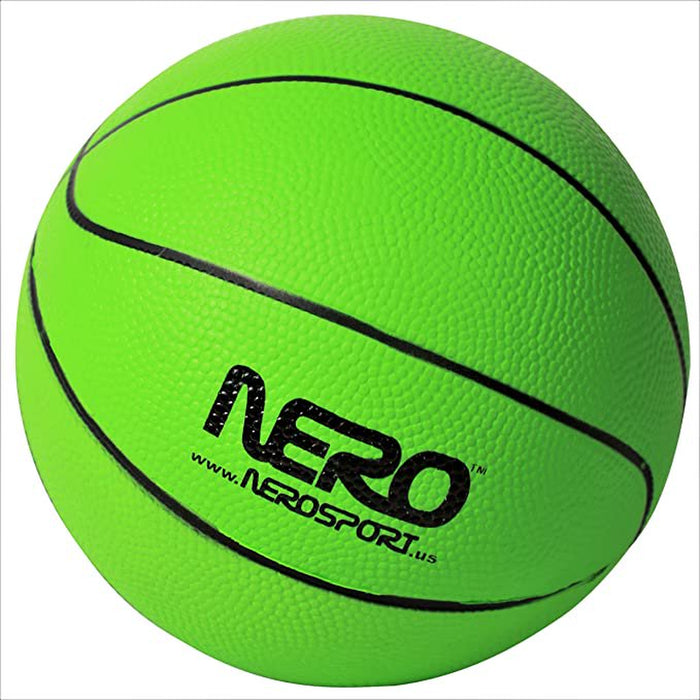 NERO SPORTS High Bounce Ball Rubber Mini Basketball for Kids over 6 and Adults Green Pink Blue Brown