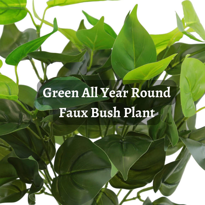 Season’S Need Artificial Plants Greenery Bush, Pack of 2 Fake Shrubs Simulation Indoor outside Hanging Planter Home Garden Décor, Porch Window Box Decorating (Heart Leaf Philo)