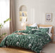 Queen Comforter Set Emerald Comforter Set 3 PCS Bedding Sets Floral Comforter Set Plant Flowers Printed on Fluffy Comforter Set for All Season