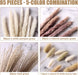 85Pcs Boho Home Decor Dried Flowers Arrangements White & Natural Pampas Grass, Reed, Bunny Tails