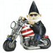 Harley Davidson Motorcycle Lovers Gift Patriotic Biker Gnome Solar Yard Statue