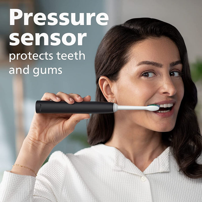 4100 Power Toothbrush, Rechargeable Electric Toothbrush with Pressure Sensor, Black HX3681/24