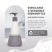 Dish Soap Dispenser with Pump, Refillable Glass 14 Oz Container, Shatter Resistant, Liquid Dishwashing Detergent, Non-Slip Grip, Matte Clear Frosted Finish, Kitchen Sink, 1 Pack - Charcoal