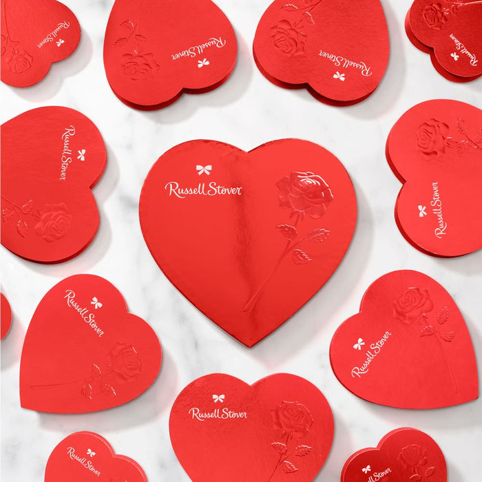 Russell Stover Valentine'S Day Red Foil Heart Assorted Milk & Dark Chocolate Gift Box, 15.05 Oz. (26 Pieces)