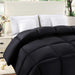 Comforter Duvet Insert - Quilted Comforter with Corner Tabs - Box Stitched down Alternative Comforter (King, Black)