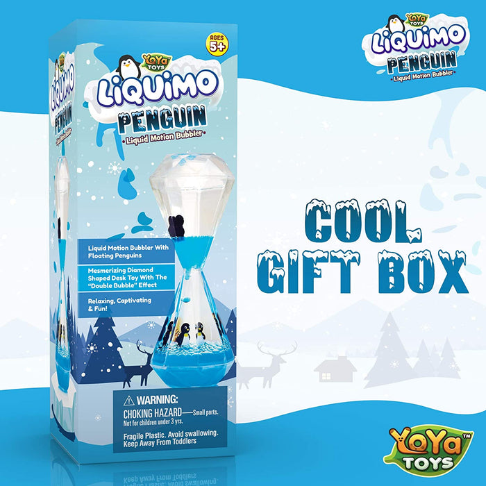 Liquimo Penguin - Liquid Motion Bubbler for Kids and Adults - Penguin Theme - Satisfying Sensory Toys for Stress and Anxiety Relief - Fidget Toy Can Be Used as a Colorful Kitchen Timer