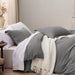 Dark Grey Duvet Cover Queen Size - Soft Prewashed Queen Duvet Cover Set, 3 Pieces, 1 Duvet Cover 90X90 Inches with Zipper Closure and 2 Pillow Shams
