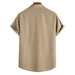 Mens T Shirts,Men'S Summer Fashion Short Sleeve Casual Solid Color Button-Up Shirts