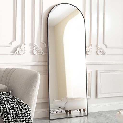 Arched Full Length Floor Mirror 64"X21" Full Body Standing Mirror,Black