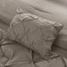 Comfort Spaces Cavoy Faux Silk 5-Piece Tufted Taupe Comforter Set with Bed Skirt and Decorative Pillow, King