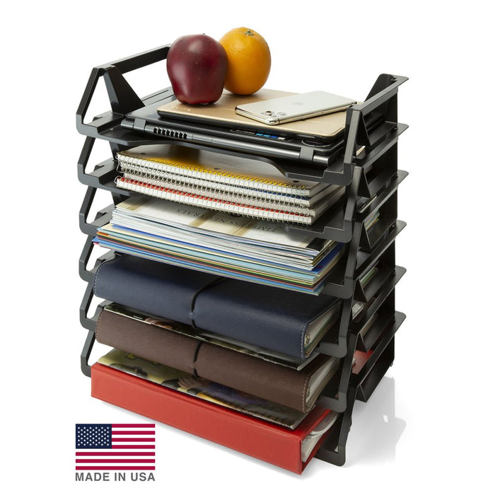 Officemate Achieva Side Load Letter Tray, Recycled, Black, 6 Pack (26212)