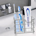 Multifunctional Stainless Steel Toothbrush Toothpaste Shelf (Silver Color)