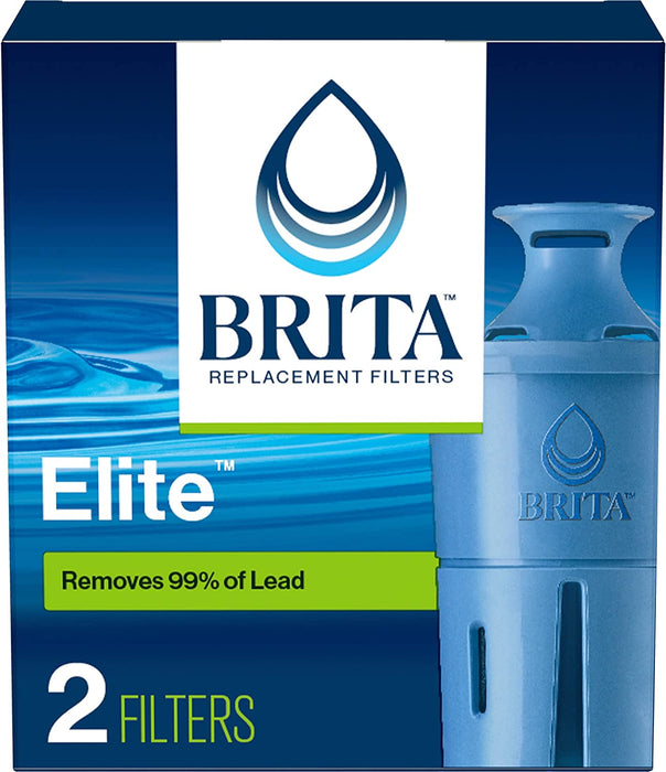 Elite Water Filter Replacements for Pitchers and Dispensers, Reduces 99% of Lead from Tap Water, Lasts 6 Months, 2 Count