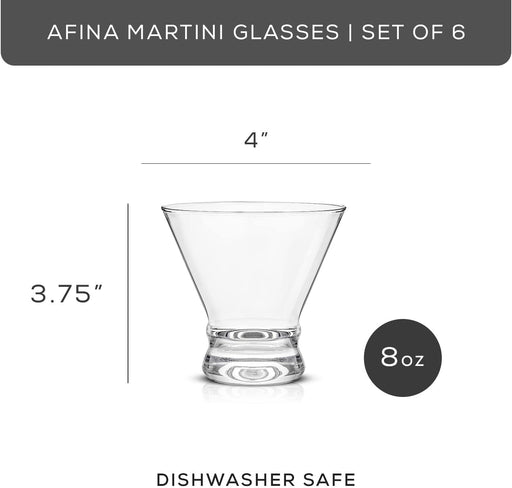 Stemless Martini Glasses. Cocktail Glasses Set of 6. 8Oz Glasses. Footed Margarita Glasses, Liquor Drinking Glasses Bar Set, Shrimp Cocktail Serving Dish, Parfait Glasses, Glass Dessert Cups