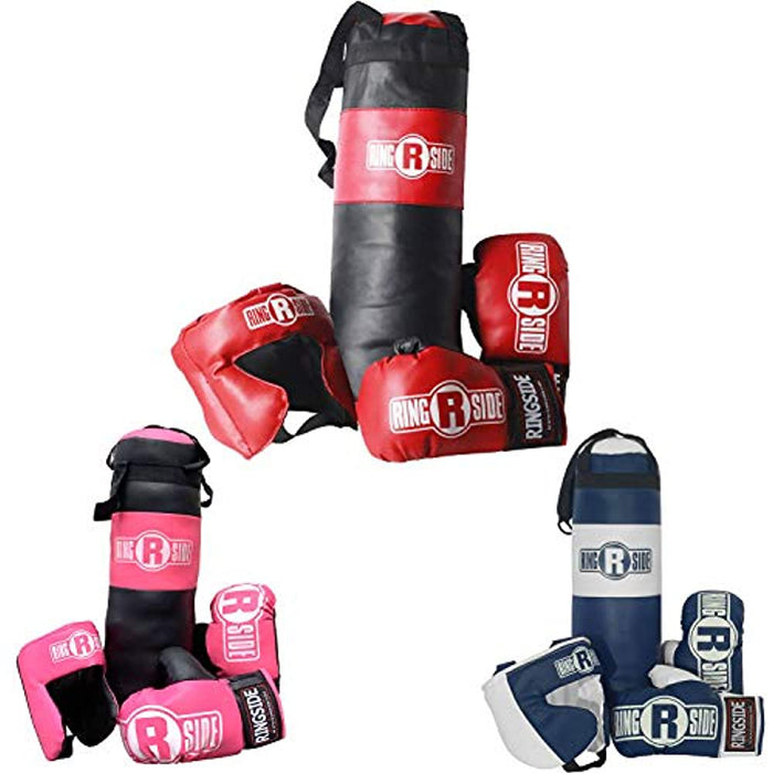 Kids Boxing Set with Mini Heavy Bag, Gloves and Headgear, Royal Blue