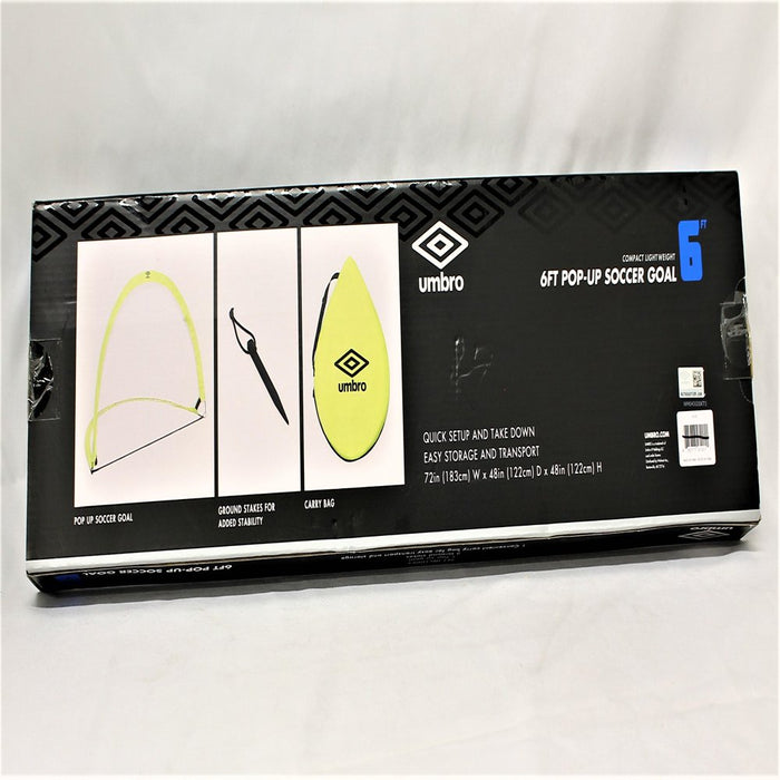 Umbro Soccer Goal Nets, Portable Pop-Up Set with Lime Green Zipper Storage Bag