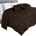 Comforter Duvet Insert - Quilted Comforter with Corner Tabs - Box Stitched down Alternative Comforter (Twin, Chocolate/Brown)