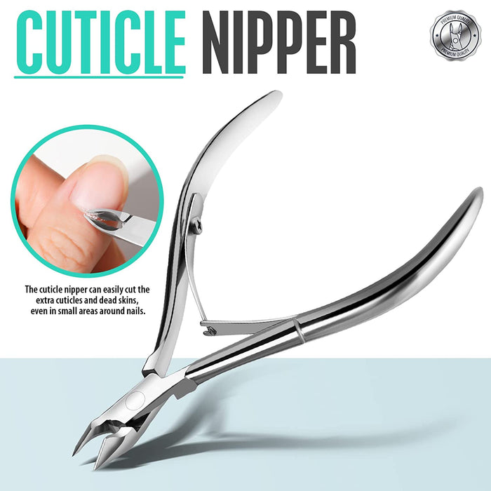 4 PCS Nail Care Kit, Nail Cuticle Nippers,  Ingrown Toenail Tools Kit, Toenail File and Lifters Stainless Steel, Nail Lifter, Nail Cuticle Pushers, Professional Manicure and Pedicure Set