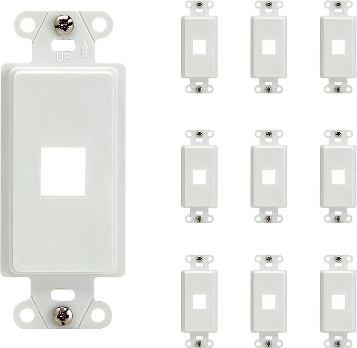 On-Q WP3413WH10 High Impact Flame Retardant Plastic 3-Port Decorator Outlet Strap, White, 10 Count